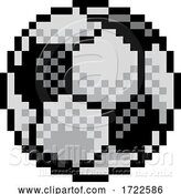 Vector Illustration of Soccer Football Ball Pixel Art Sports Game Icon by AtStockIllustration