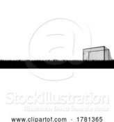 Vector Illustration of Soccer Football Pitch Field and Goal Silhouette by AtStockIllustration