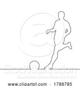 Vector Illustration of Soccer Football Player Line Silhouette Outline by AtStockIllustration