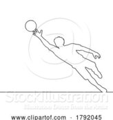 Vector Illustration of Soccer Football Player Line Silhouette Outline by AtStockIllustration