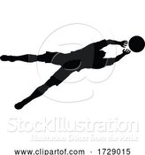 Vector Illustration of Soccer Football Player Silhouette by AtStockIllustration