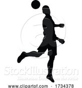 Vector Illustration of Soccer Football Player Silhouette by AtStockIllustration