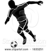 Vector Illustration of Soccer Football Player Sports Silhouette by AtStockIllustration