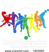 Vector Illustration of Soccer Football Players Men Silhouettes Concept by AtStockIllustration