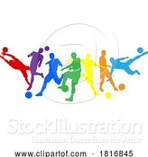 Vector Illustration of Soccer Football Players Men Silhouettes Concept by AtStockIllustration