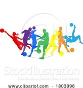 Vector Illustration of Soccer Football Players People Silhouettes Concept by AtStockIllustration