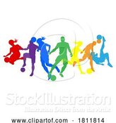 Vector Illustration of Soccer Football Players People Silhouettes Concept by AtStockIllustration