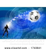 Vector Illustration of Soccer Silhouette Guy Abstract Football Background by AtStockIllustration