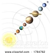 Vector Illustration of Solar System Planets and Sun Space Illustrations by AtStockIllustration