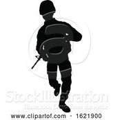 Vector Illustration of Soldier Detailed Silhouette by AtStockIllustration