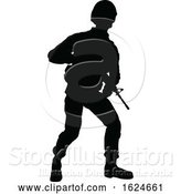 Vector Illustration of Soldier Detailed Silhouette by AtStockIllustration