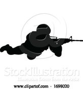 Vector Illustration of Soldier Military Detailed Silhouette by AtStockIllustration