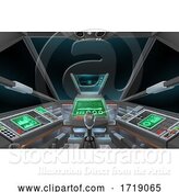 Vector Illustration of Spaceship Space Ship or Air Plane Interior Cockpit by AtStockIllustration