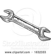 Vector Illustration of Spanner Wrench Vintage Woodcut Illustration by AtStockIllustration