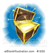 Vector Illustration of Sparks Flying from a Treasure Chest by AtStockIllustration