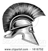Vector Illustration of Spartan Ancient Greek Warrior Gladiator Helmet by AtStockIllustration