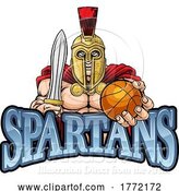 Vector Illustration of Spartan Basketball Sports Mascot by AtStockIllustration