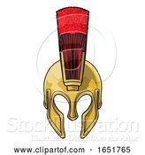 Vector Illustration of Spartan Gladiator Roman Trojan Warrior Helmet by AtStockIllustration