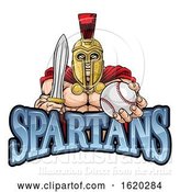 Vector Illustration of Spartan Trojan Baseball Sports Mascot by AtStockIllustration