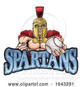 Vector Illustration of Spartan Trojan Baseball Sports Mascot by AtStockIllustration