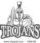 Vector Illustration of Spartan Trojan Basketball Sports Mascot by AtStockIllustration