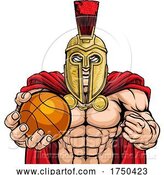 Vector Illustration of Spartan Trojan Basketball Sports Mascot by AtStockIllustration