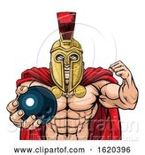 Vector Illustration of Spartan Trojan Bowling Sports Mascot by AtStockIllustration