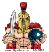 Vector Illustration of Spartan Trojan Bowling Sports Mascot by AtStockIllustration