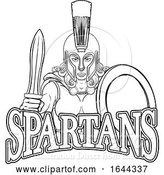 Vector Illustration of Spartan Trojan Female Warrior Gladiator Lady by AtStockIllustration