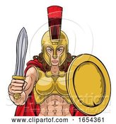 Vector Illustration of Spartan Trojan Female Warrior Gladiator Lady by AtStockIllustration