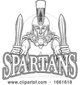 Vector Illustration of Spartan Trojan Female Warrior Gladiator Lady by AtStockIllustration