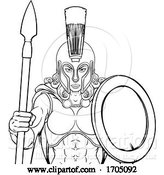 Vector Illustration of Spartan Trojan Female Warrior Gladiator Lady by AtStockIllustration