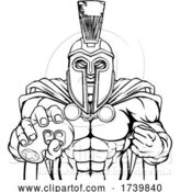 Vector Illustration of Spartan Trojan Gamer Gladiator Controller Mascot by AtStockIllustration