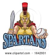 Vector Illustration of Spartan Trojan Gladiator Baseball Warrior Lady by AtStockIllustration