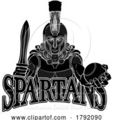 Vector Illustration of Spartan Trojan Gladiator Baseball Warrior Lady by AtStockIllustration