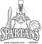 Vector Illustration of Spartan Trojan Gladiator Basketball Warrior Lady by AtStockIllustration