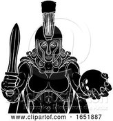 Vector Illustration of Spartan Trojan Gladiator Bowling Warrior Lady by AtStockIllustration