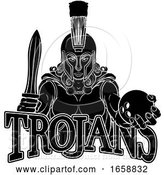 Vector Illustration of Spartan Trojan Gladiator Bowling Warrior Lady by AtStockIllustration