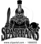 Vector Illustration of Spartan Trojan Gladiator Bowling Warrior Lady by AtStockIllustration