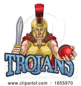 Vector Illustration of Spartan Trojan Gladiator Cricket Warrior Lady by AtStockIllustration