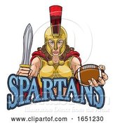 Vector Illustration of Spartan Trojan Gladiator Football Warrior Lady by AtStockIllustration