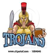 Vector Illustration of Spartan Trojan Gladiator Football Warrior Lady by AtStockIllustration