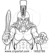 Vector Illustration of Spartan Trojan Gladiator Gamer Warrior Lady by AtStockIllustration