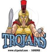 Vector Illustration of Spartan Trojan Gladiator Golf Warrior Lady by AtStockIllustration