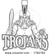 Vector Illustration of Spartan Trojan Gladiator Golf Warrior Lady by AtStockIllustration