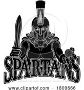 Vector Illustration of Spartan Trojan Gladiator Golf Warrior Lady by AtStockIllustration