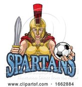 Vector Illustration of Spartan Trojan Gladiator Soccer Warrior Lady by AtStockIllustration