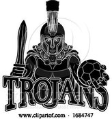 Vector Illustration of Spartan Trojan Gladiator Soccer Warrior Lady by AtStockIllustration