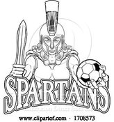 Vector Illustration of Spartan Trojan Gladiator Soccer Warrior Lady by AtStockIllustration