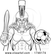 Vector Illustration of Spartan Trojan Gladiator Soccer Warrior Lady by AtStockIllustration